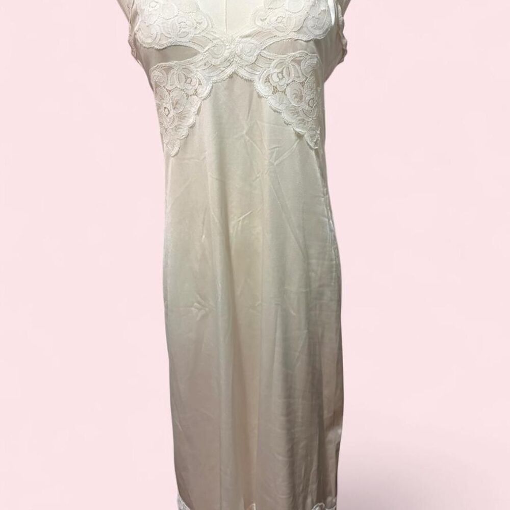 Vintage Vanity Fair Ivory Lace Slip Dress
